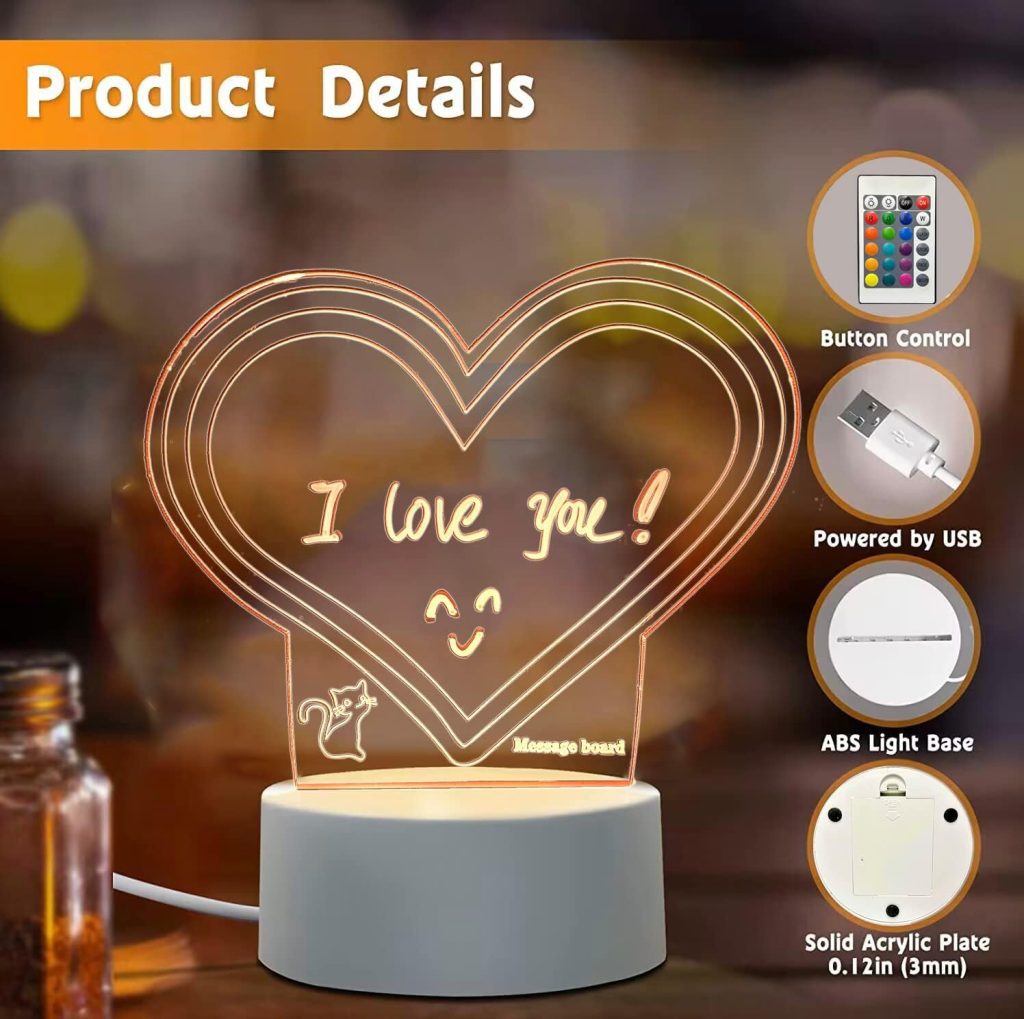 lampara nocturna personalizada regalos para san valentin