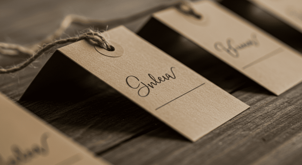 etiqueta kraft colgante personalizada como marcasitio