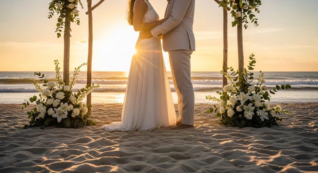 Boda al atardecer en la playa