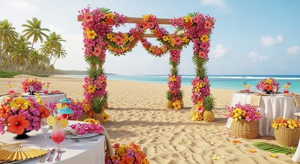 Boda en la playa tropical